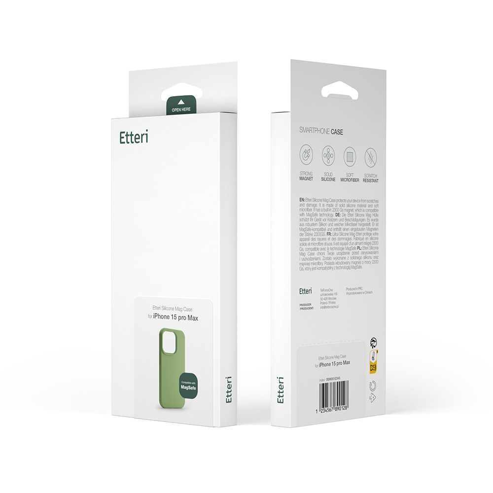 Nak�adka Etteri Silicone Mag zielona Apple iPhone 15 Pro / 10