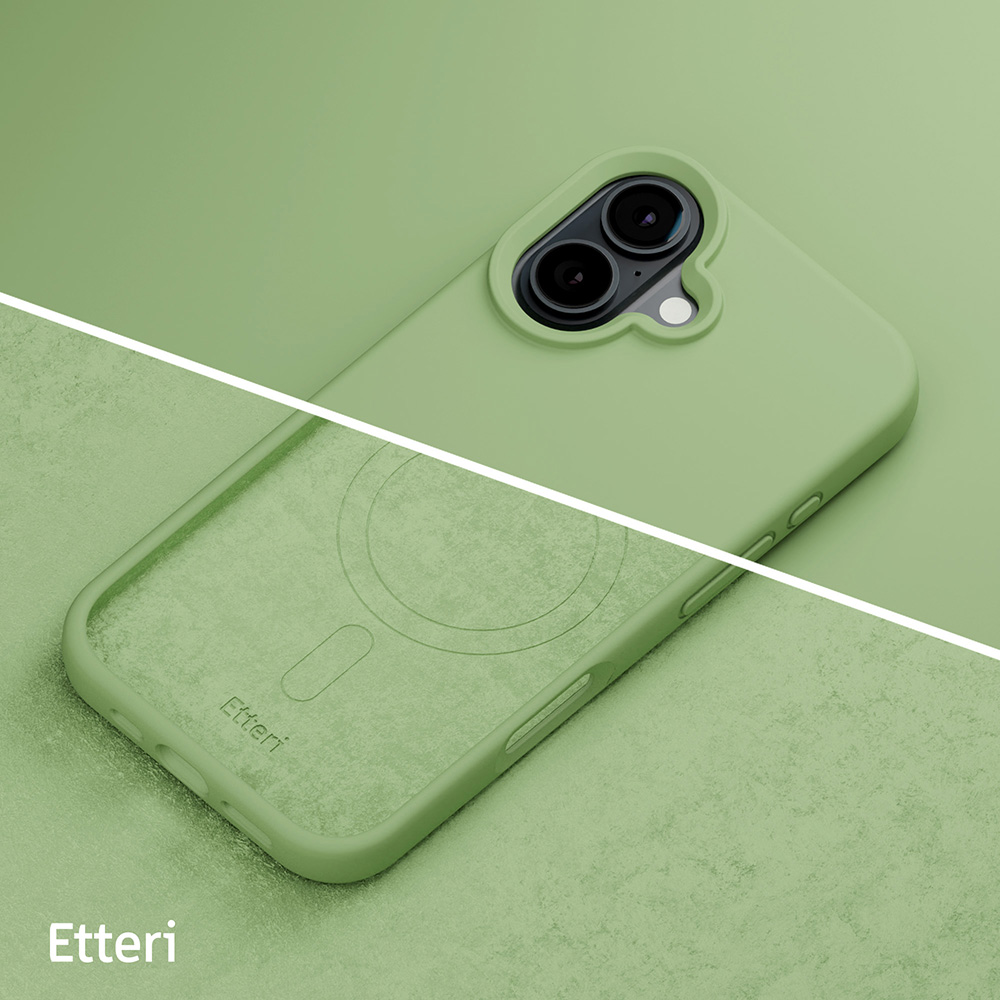 Nak�adka Etteri Silicone Mag zielona Apple iPhone 16 / 12