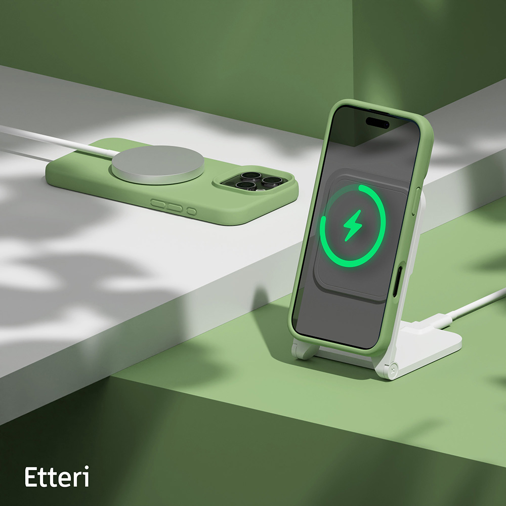 Nak�adka Etteri Silicone Mag zielona Apple iPhone 16 Pro / 7