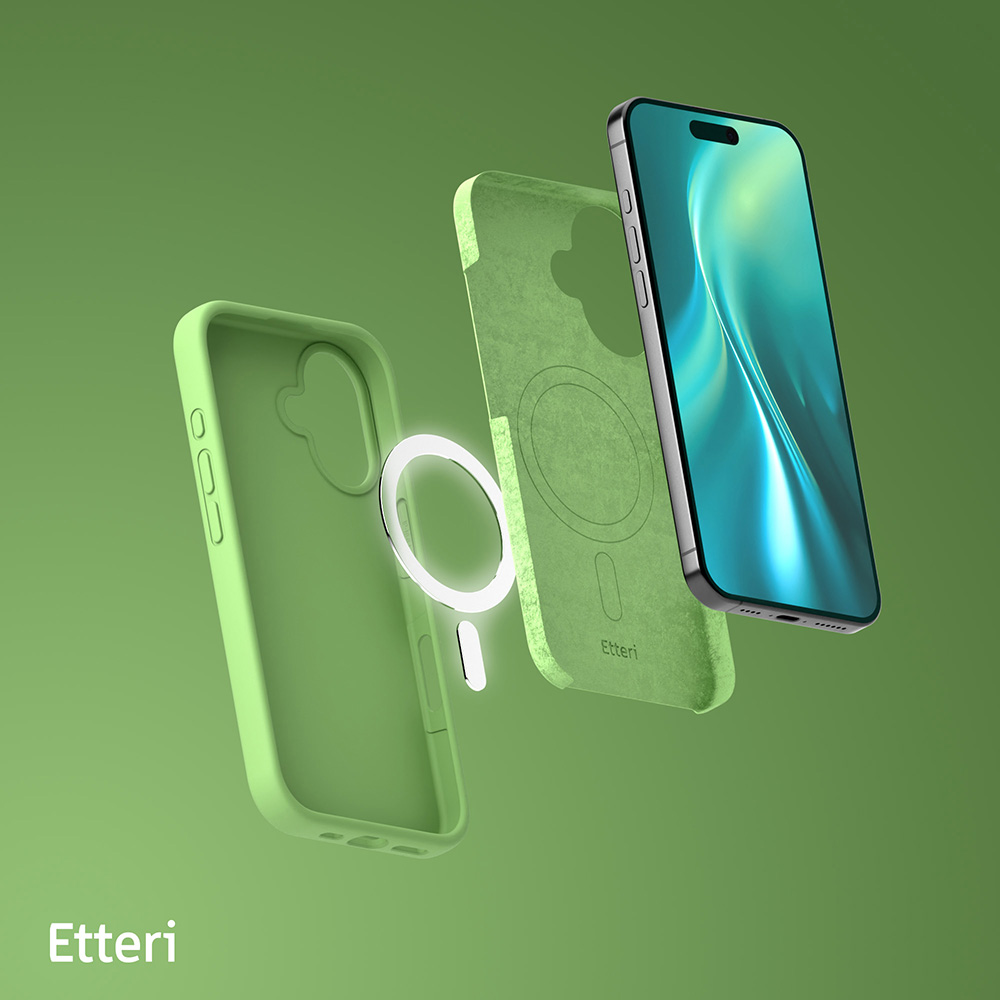 Nak�adka Etteri Silicone Mag zielona Apple iPhone 16 Plus / 8