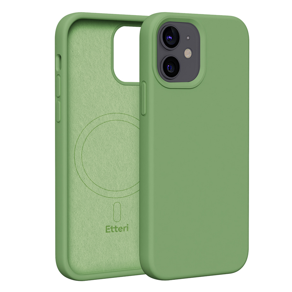 Nak�adka Etteri Silicone Mag zielona Apple iPhone 12 Pro (6.1 cali)