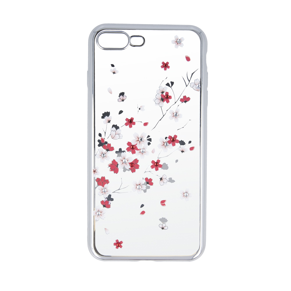 Nak�adka Flower srebrna Samsung Galaxy A6 Plus (2018) / 2