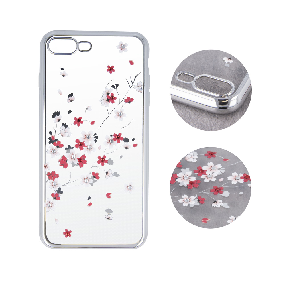 Nak�adka Flower srebrna Samsung Galaxy A6 Plus (2018) / 3