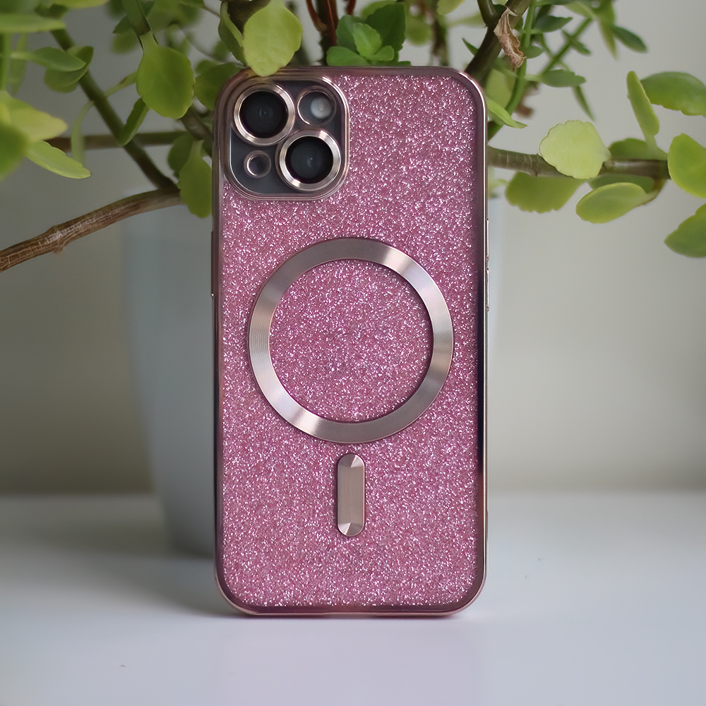 Nak�adka Glitter Chrome Mag r�owa Apple iPhone 14 / 8