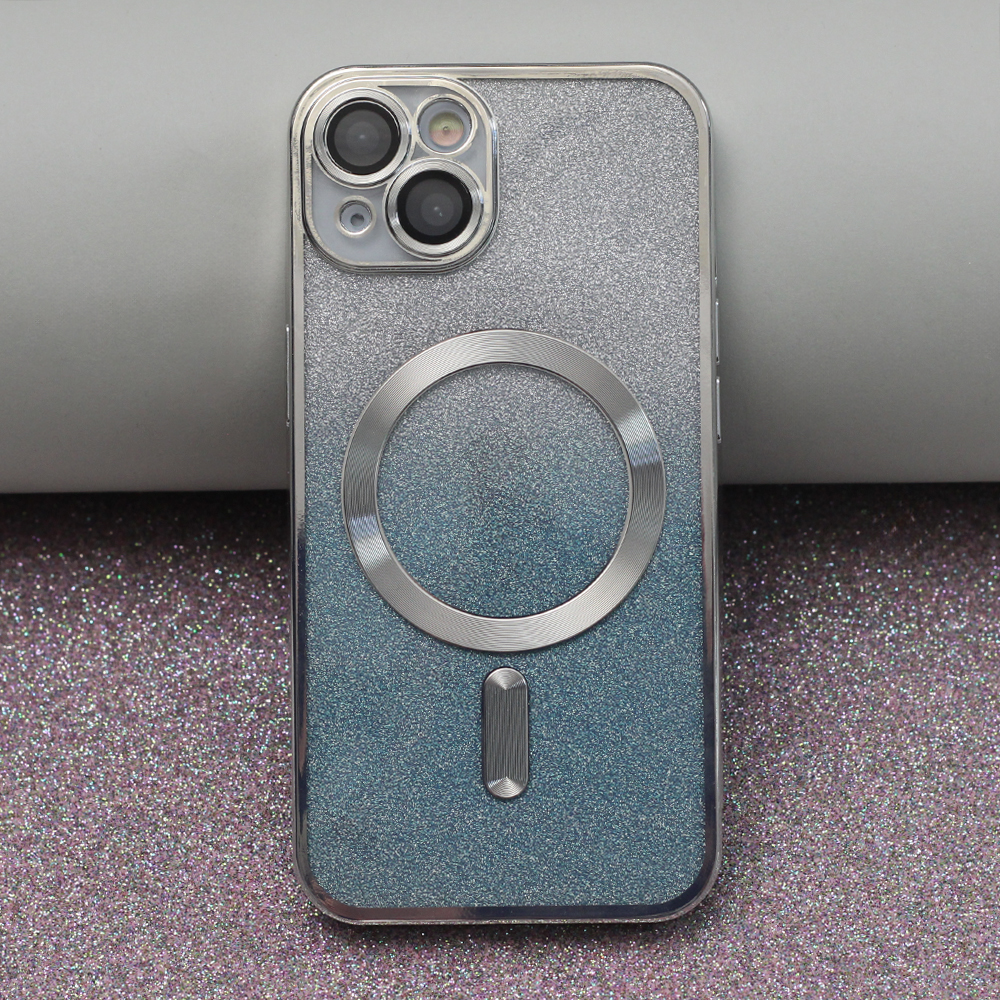 Nakadka Glitter Chrome Mag srebrny Apple iPhone 14 Max / 5