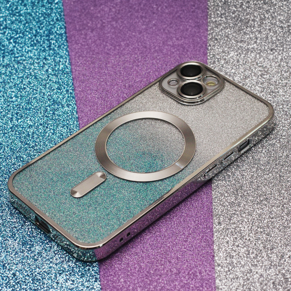 Nakadka Glitter Chrome Mag srebrny Apple iPhone 14 Max / 8