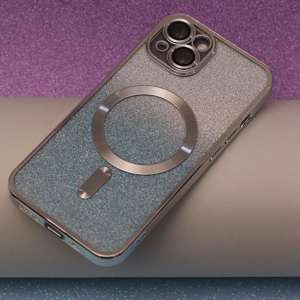 Nakadka Glitter Chrome Mag srebrny Apple iPhone 12 Pro Max (6.7 cali) / 9