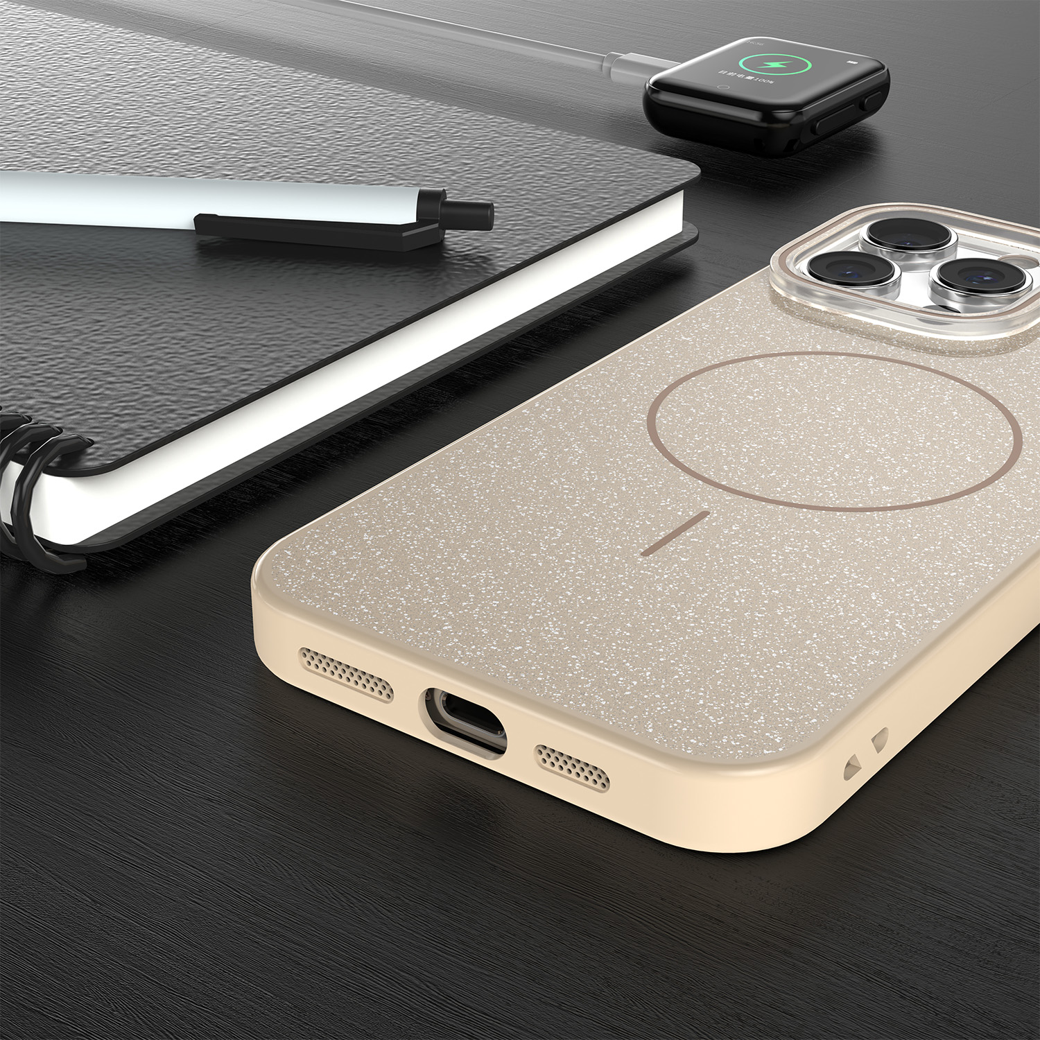 Nak�adka Glitter Thin Mag br�zowa Apple iPhone SE 2025 / 5