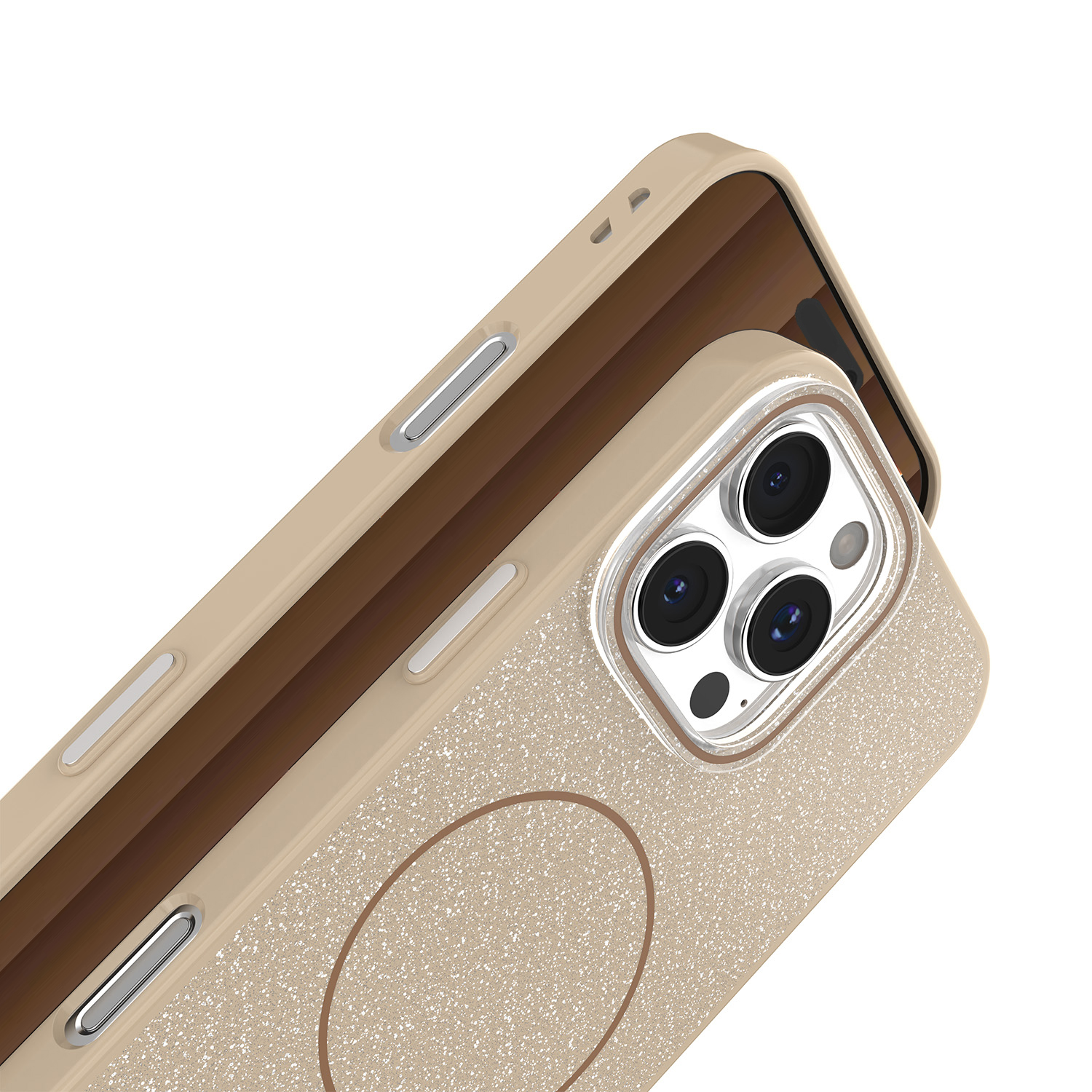 Nak�adka Glitter Thin Mag br�zowa Apple iPhone 17 / 4