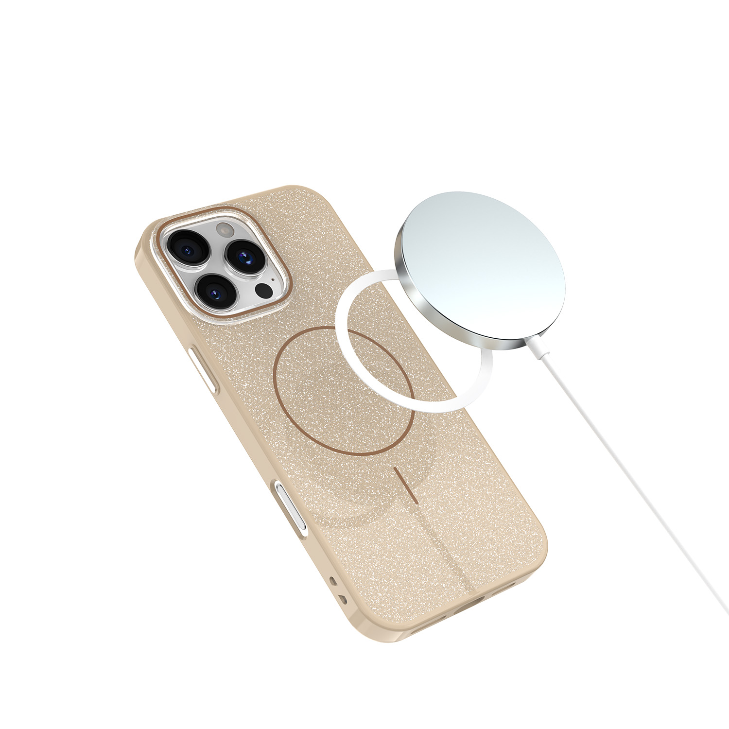 Nak�adka Glitter Thin Mag br�zowa Apple iPhone 17 Pro / 6