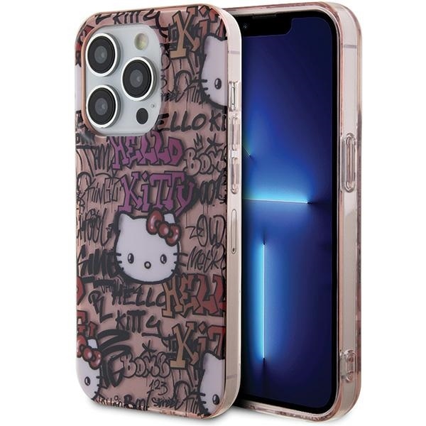 Nak�adka Hello Kitty r�owy hardcase IML Tags Graffiti Apple iPhone 15 Pro