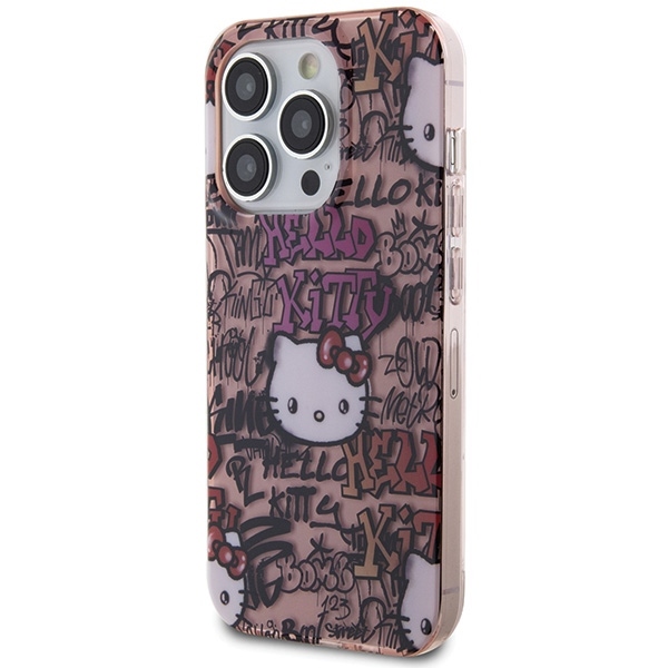 Nak�adka Hello Kitty r�owy hardcase IML Tags Graffiti Apple iPhone 15 Pro / 2