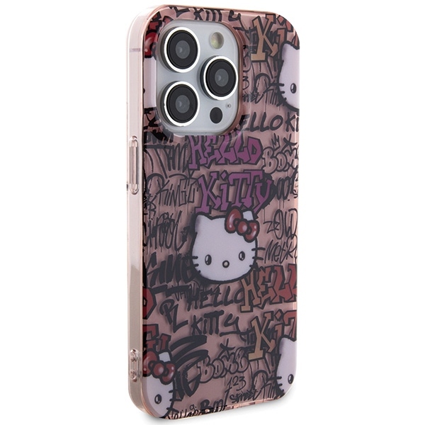 Nak�adka Hello Kitty r�owy hardcase IML Tags Graffiti Apple iPhone 15 Pro / 4