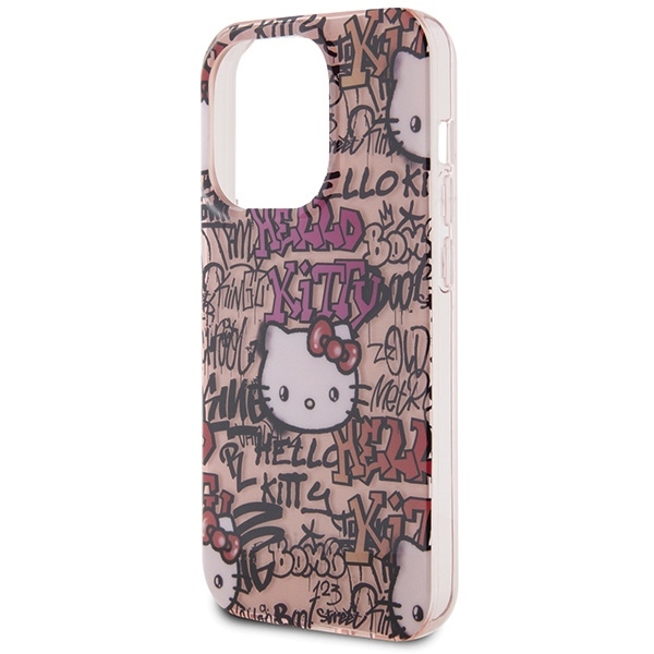 Nak�adka Hello Kitty r�owy hardcase IML Tags Graffiti Apple iPhone 15 Pro / 6