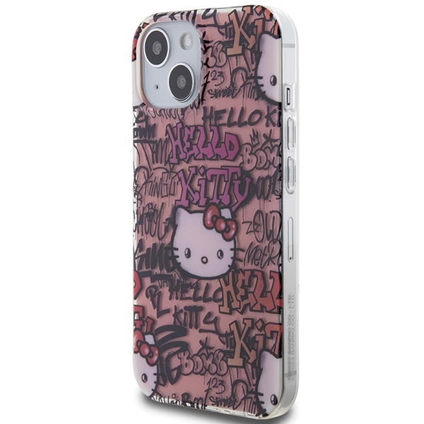 Nak�adka Hello Kitty r�owy hardcase IML Tags Graffiti Apple iPhone 15 / 2
