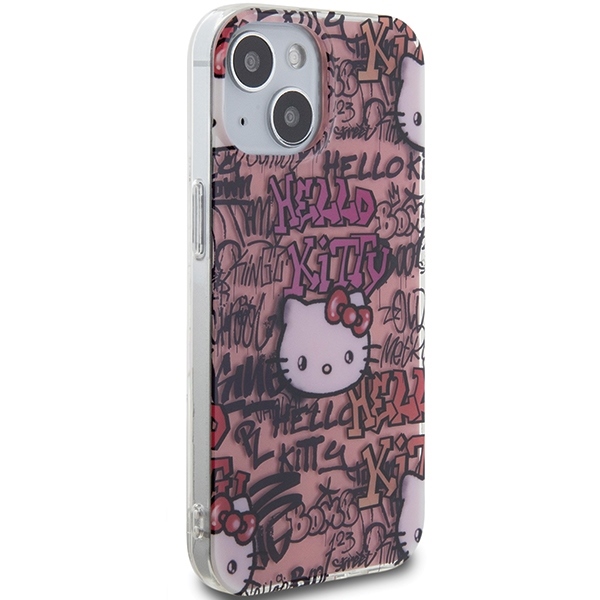 Nak�adka Hello Kitty r�owy hardcase IML Tags Graffiti Apple iPhone 15 / 4