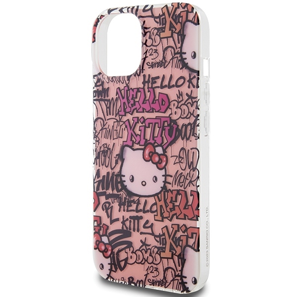 Nak�adka Hello Kitty r�owy hardcase IML Tags Graffiti Apple iPhone 15 / 6