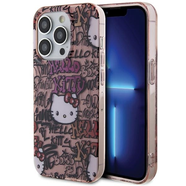 Nak�adka Hello Kitty r�owy hardcase IML Tags Graffiti Apple iPhone 15 Pro