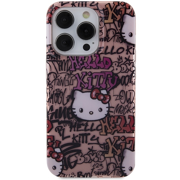 Nak�adka Hello Kitty r�owy hardcase IML Tags Graffiti Apple iPhone 15 Pro / 3