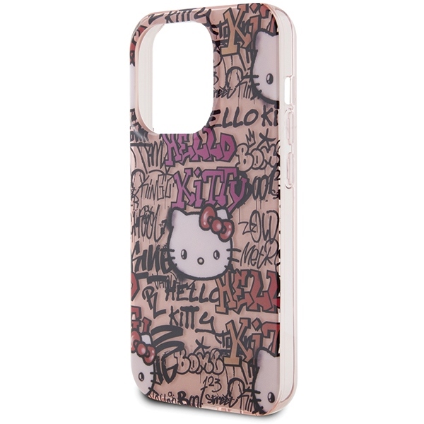 Nak�adka Hello Kitty r�owy hardcase IML Tags Graffiti Apple iPhone 15 Pro / 6
