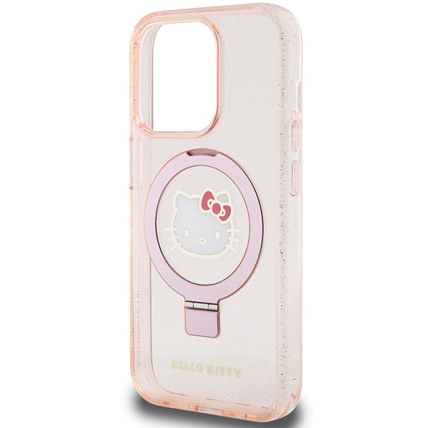 Nakadka Hello Kitty rowy hardcase Ring Stand Glitter Electrop Logo MagSafe Apple iPhone 15 Pro / 6
