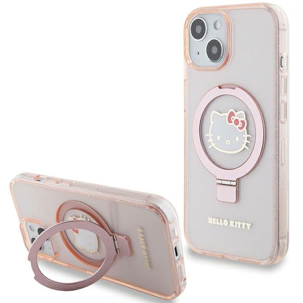 Nakadka Hello Kitty rowy hardcase Ring Stand Glitter Electrop Logo MagSafe Apple iPhone 15