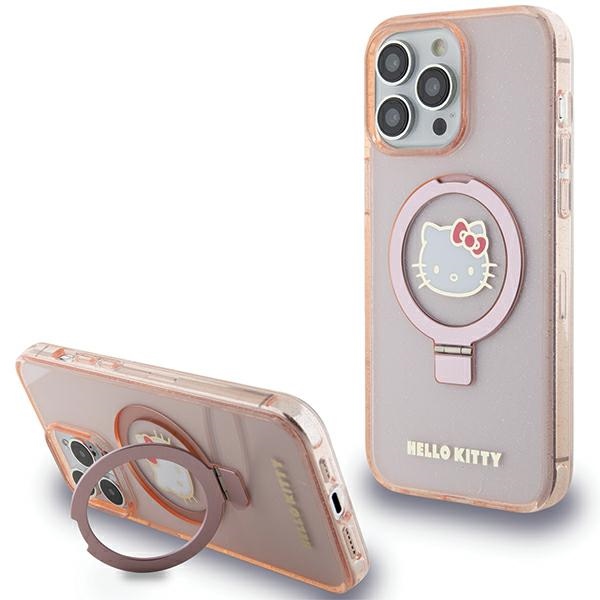 Nakadka Hello Kitty rowy hardcase Ring Stand Glitter Electrop Logo MagSafe Apple iPhone 15 Pro
