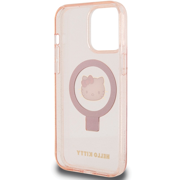 Nakadka Hello Kitty rowy hardcase Ring Stand Glitter Electrop Logo MagSafe Apple iPhone 15 Pro / 7