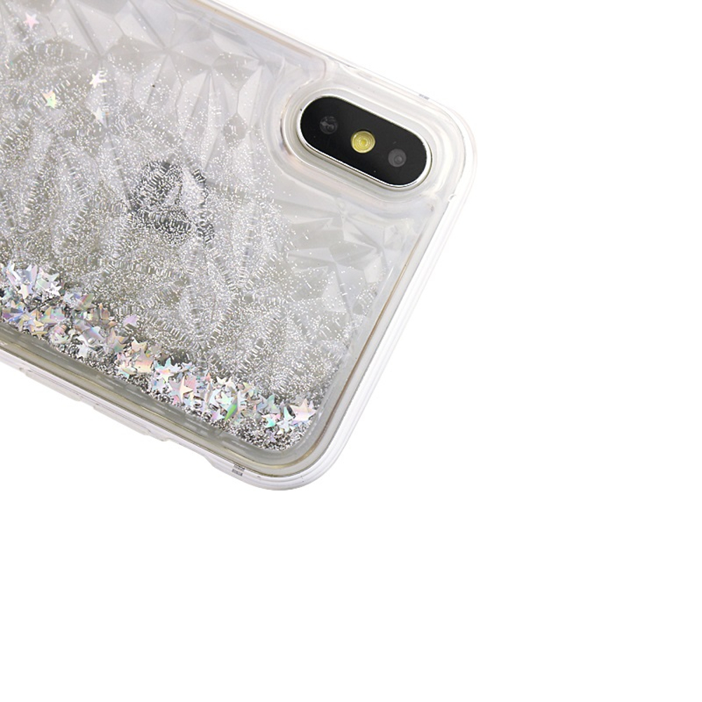 Nakadka Liquid Diamond TPU srebrna Apple iPhone XS / 3