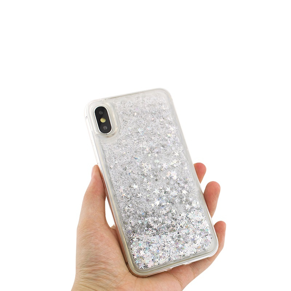 Nakadka Liquid Diamond TPU srebrna Apple iPhone XS / 6