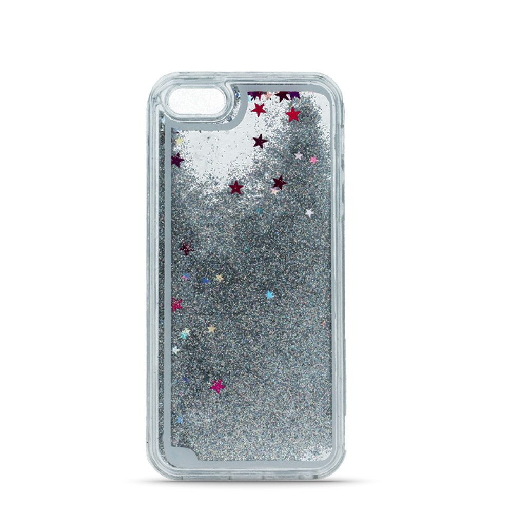 Nakadka Liquid Glitter TPU srebrna Apple iPhone XS
