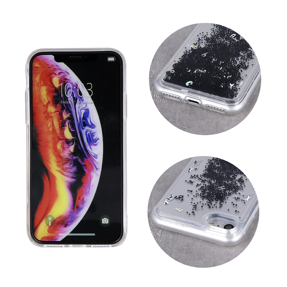 Nak�adka Liquid Letters TPU czarna Apple iPhone XR / 3
