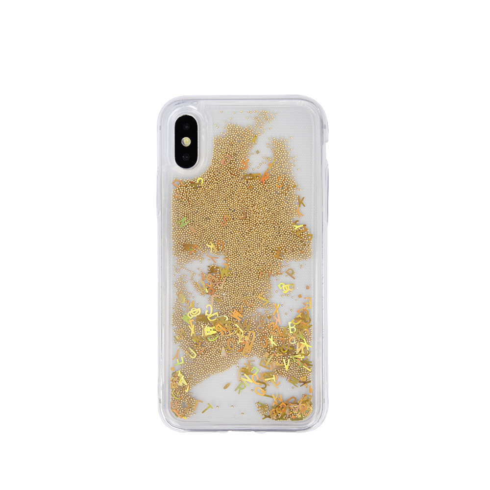 Nak�adka Liquid Letters TPU z�ota Apple iPhone XS / 2