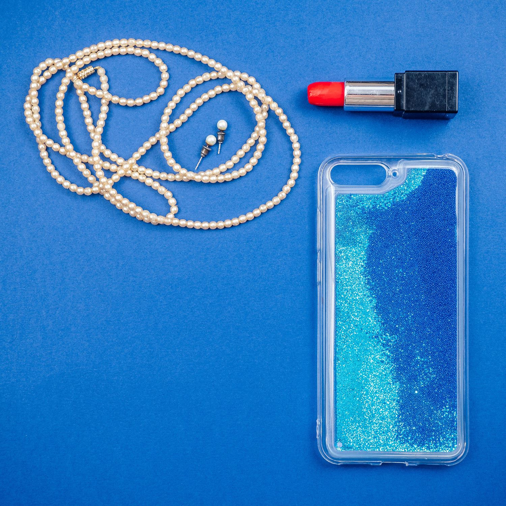 Nakadka Liquid Pearl TPU niebieska Samsung Galaxy A40 / 4