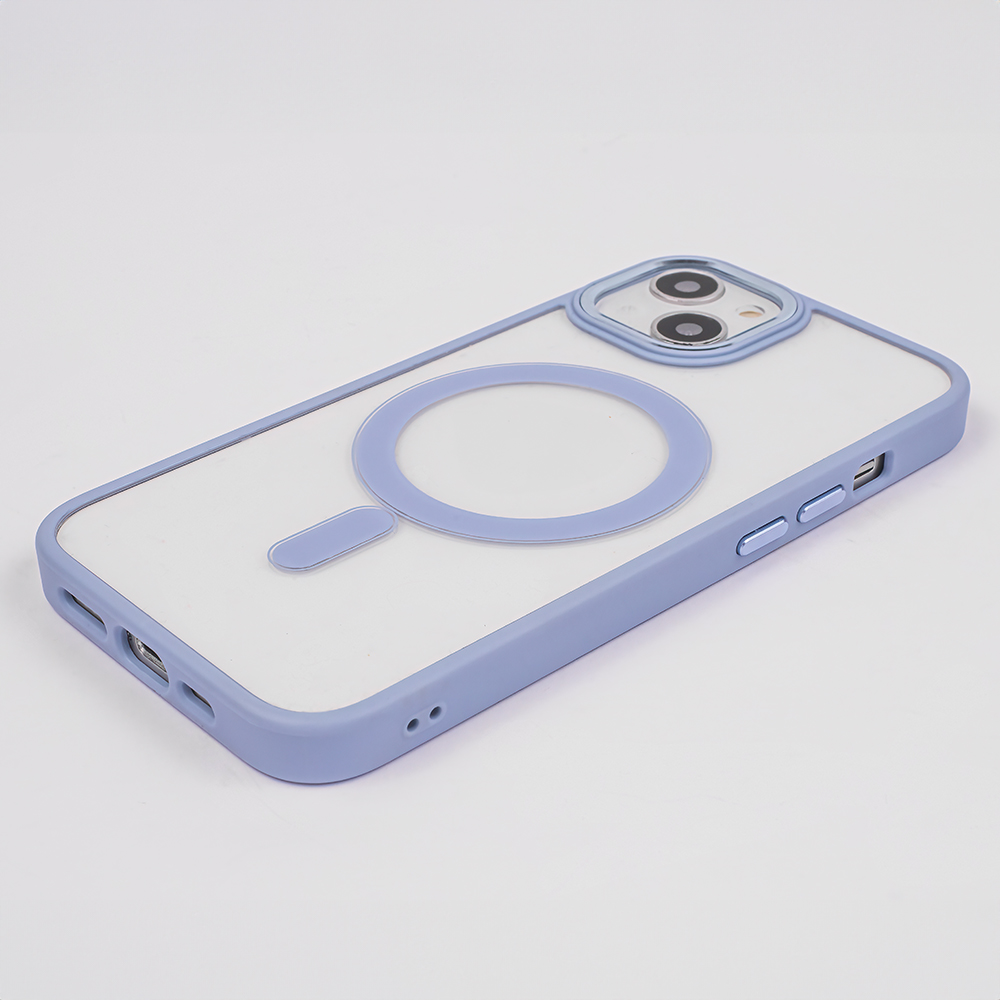 Nakadka Satin Clear Mag niebieska Apple iPhone 14 / 5