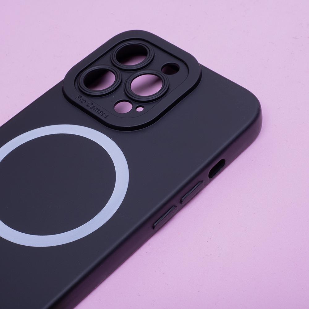 Nak�adka Silicon Mag czarny Apple iPhone 16 / 2