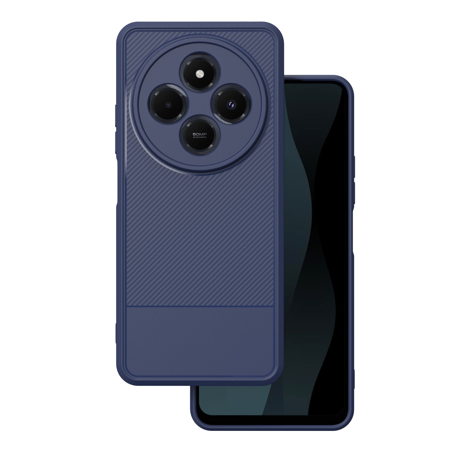 Nak�adka Simple Carbon niebieska Xiaomi Redmi 14C 5G