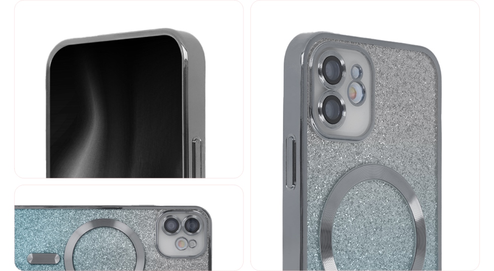 Nak�adka SparkleFlex Mag srebrny gradient Apple iPhone 15 Pro Max / 4