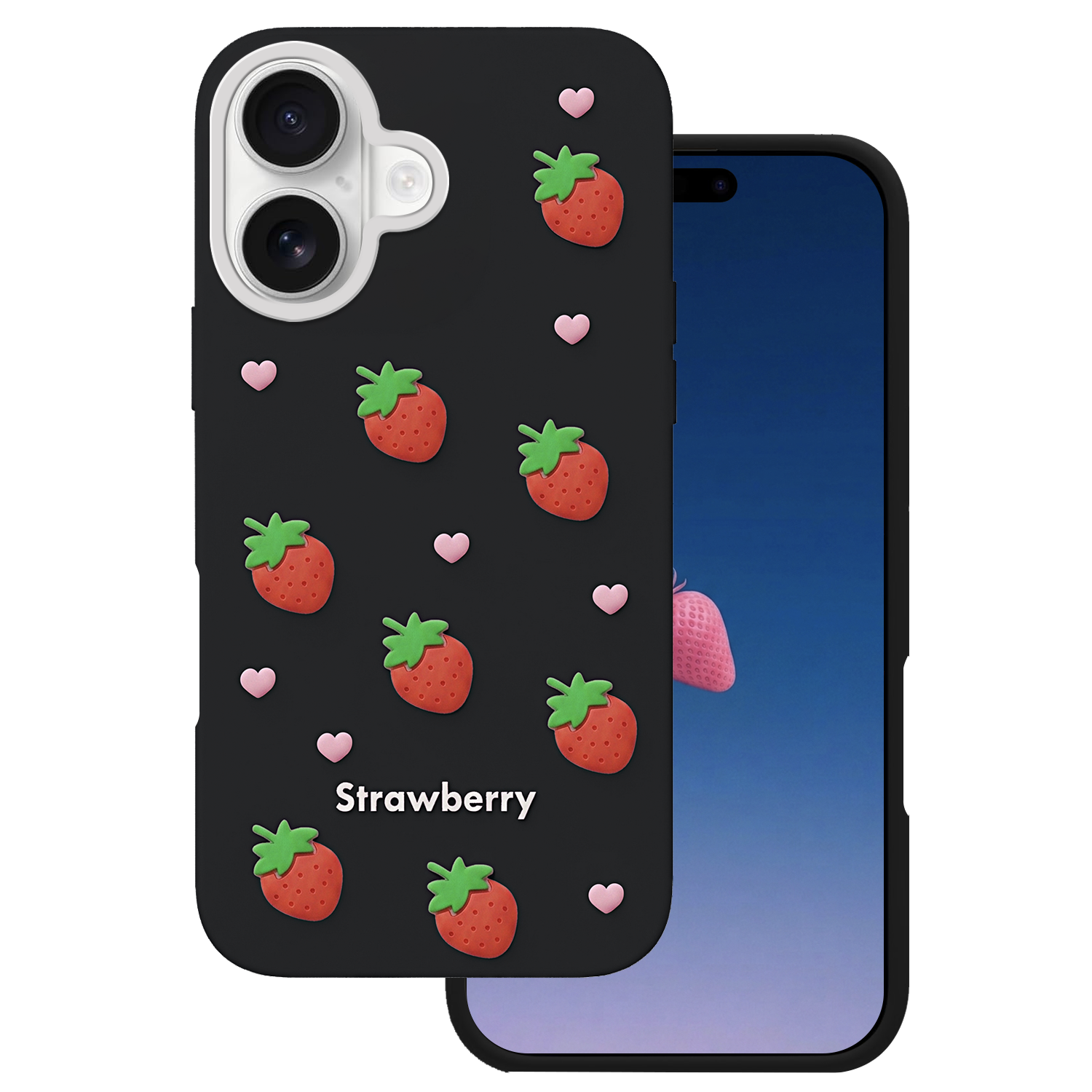 Nak�adka Strawberry czarny Apple iPhone 17