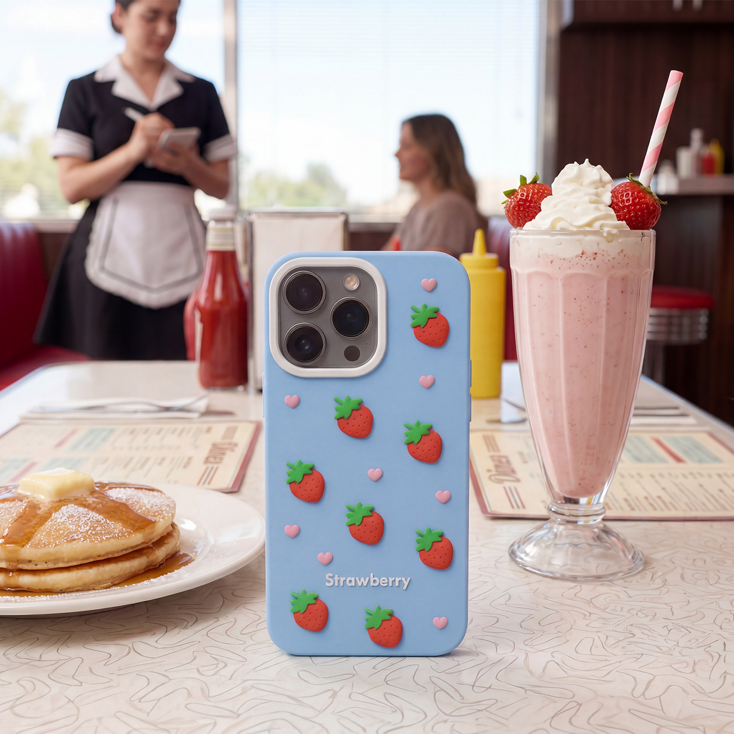 Nak�adka Strawberry niebieska Apple iPhone 17 / 5