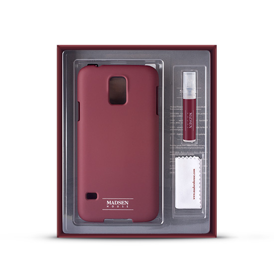 Nak�adka z satynowego plastiku Madsen House bordowa Samsung Galaxy S5 / 5