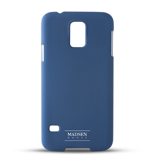 Nak�adka z satynowego plastiku Madsen House granatowa Samsung Galaxy S5 / 2
