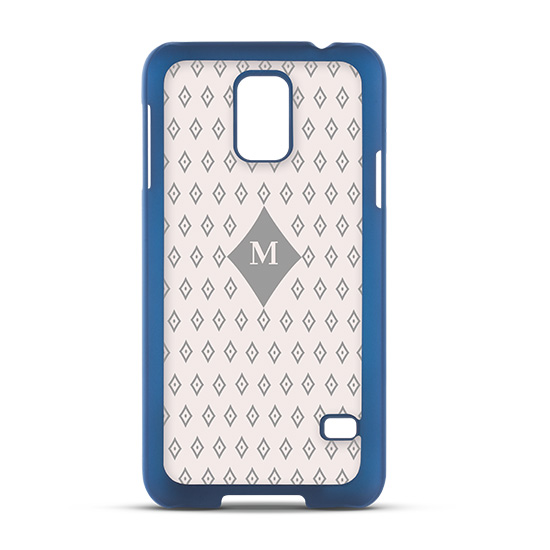 Nak�adka z satynowego plastiku Madsen House granatowa Samsung Galaxy S5 / 3