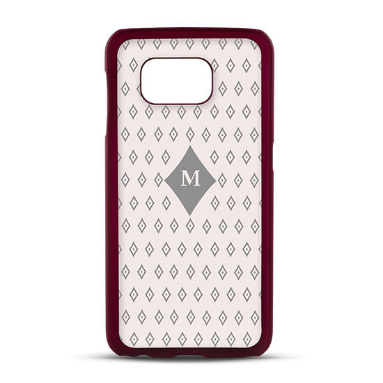 Nak�adka z satynowego plastiku Madsen House bordowa Samsung Galaxy S6 / 3