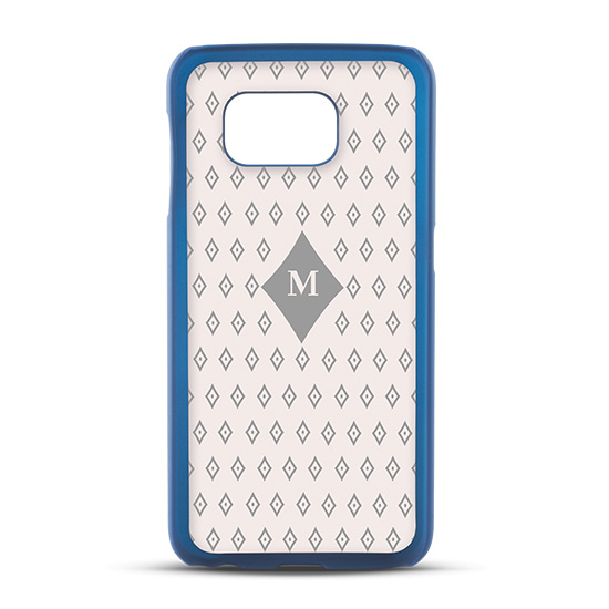 Nak�adka z satynowego plastiku Madsen House granatowa Samsung Galaxy S6 / 3