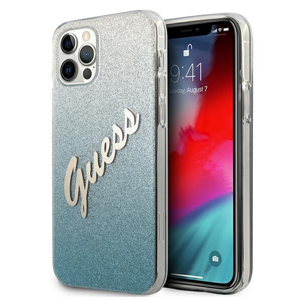  niebieskie hard case Glitter Gradient Script Apple iPhone 12