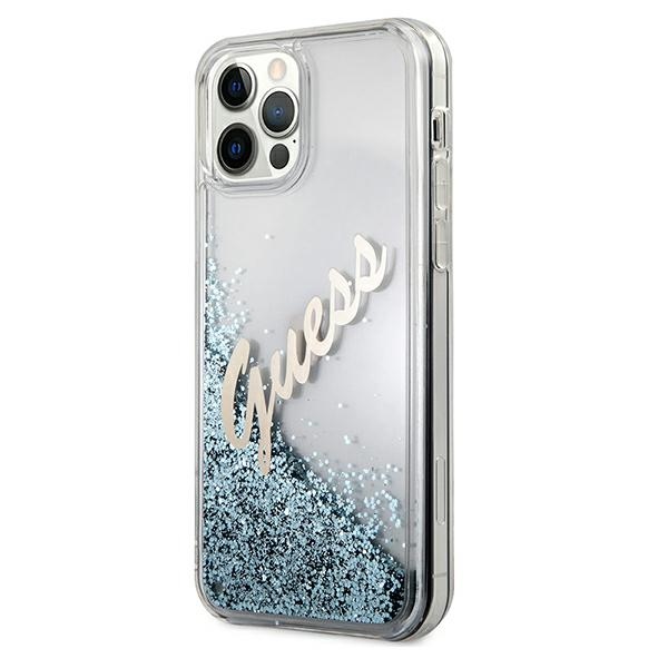  niebieskie hard case Glitter Vintage Script Apple iPhone 12 / 2