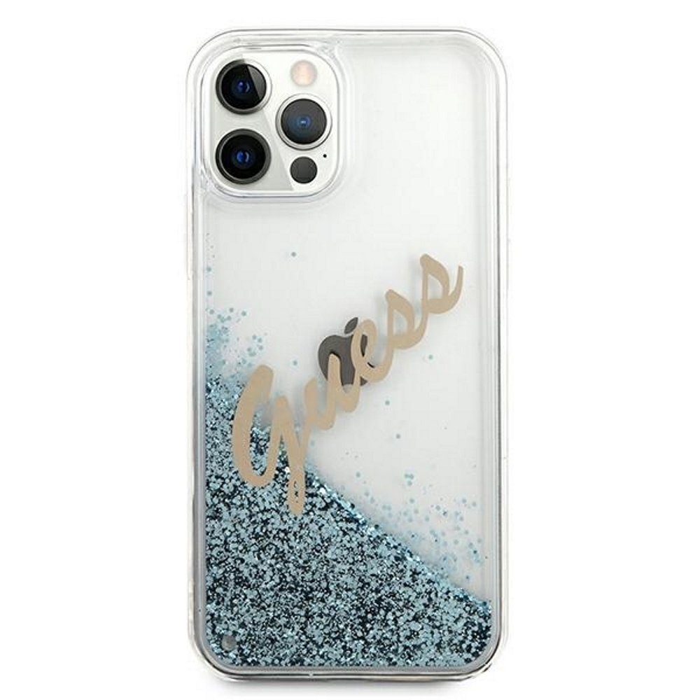 niebieskie hard case Glitter Vintage Script Apple iPhone 12 / 3