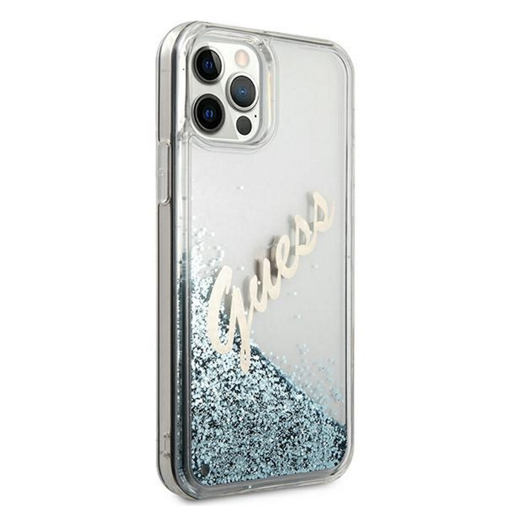  niebieskie hard case Glitter Vintage Script Apple iPhone 12 / 4