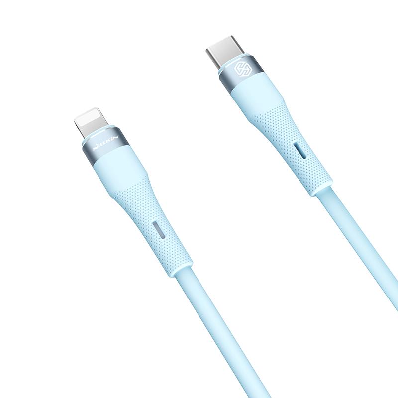 NILLKIN DATA CABLE FLOWSPEED SILICON TYPE C-LIGHTNING PD 27W, BLUE / NIEBIESK / 2
